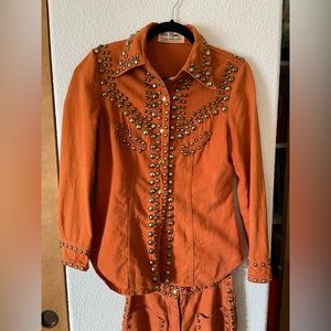Vintage Studded Ultra Soft Shirt and Pants Set
